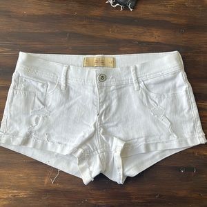 Hollister white jean shorts